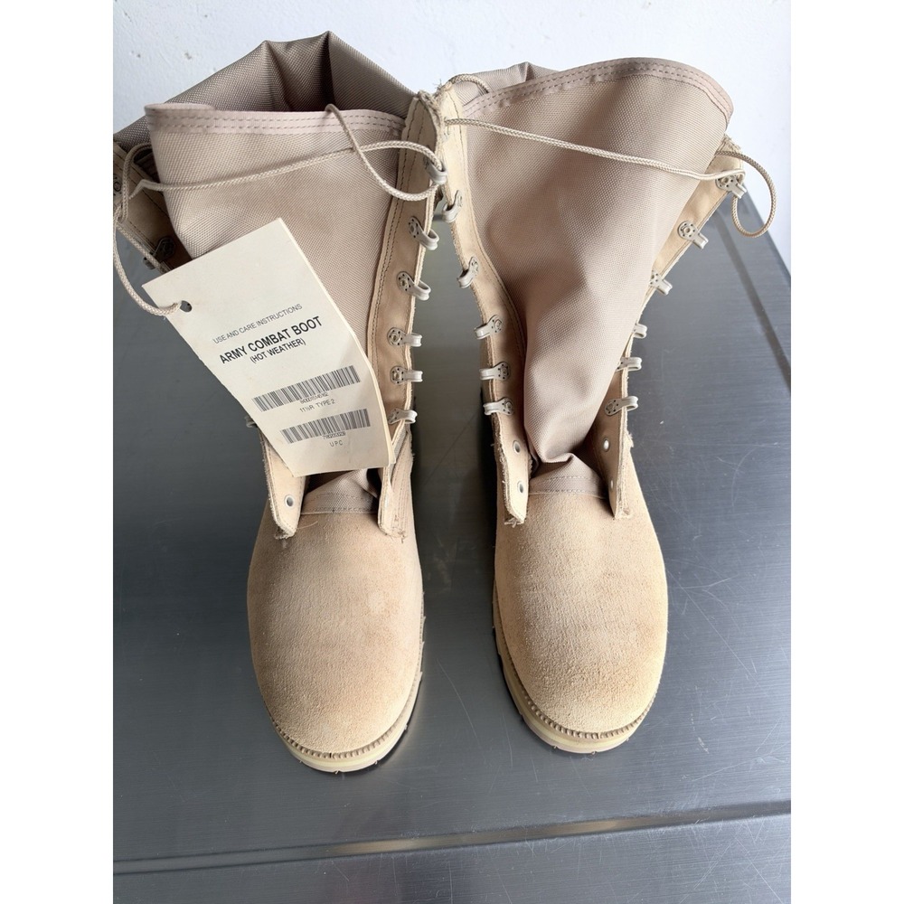 McRae US Army Hot Weather Combat Boots 11.5 R Desert Tan Vibram Military NOS
